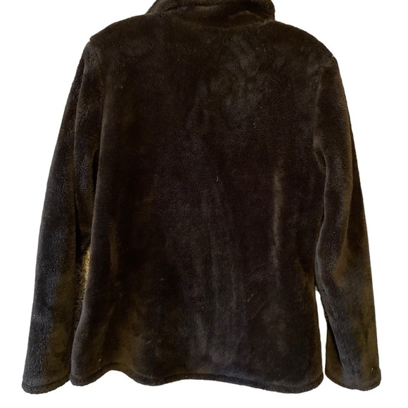 32 HEAT BLACK FAUX FUR Soft ZIP UP JACKET  - SIZE Large - Picture 7 of 9